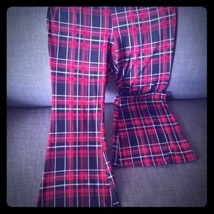 Stretchy plaid bellbottoms